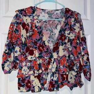 KARLIE short sleeve floral top
